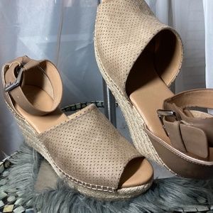 Tan Suede Wedges